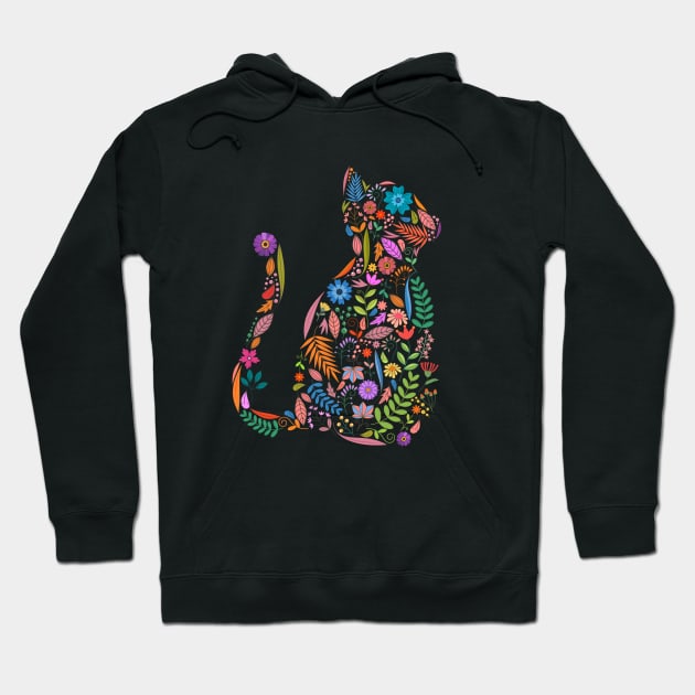 Fancy And Fine Flowered Cat Garden Design Hoodie by LittleBunnySunshine